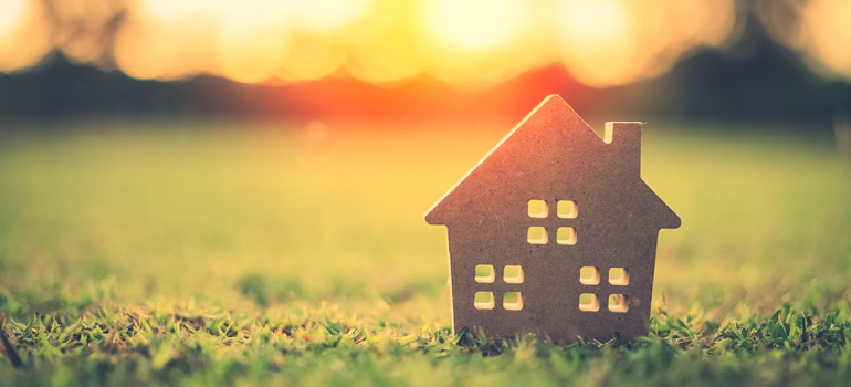 Cutout of a house in the sunlight