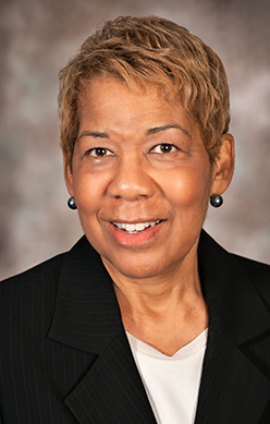 a woman smiling