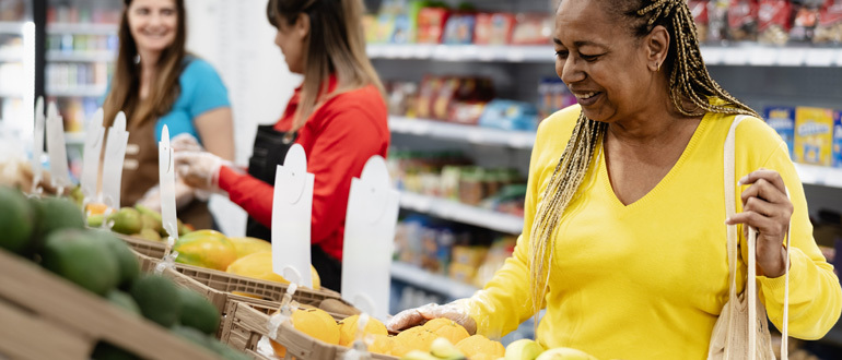 Women shopping for food