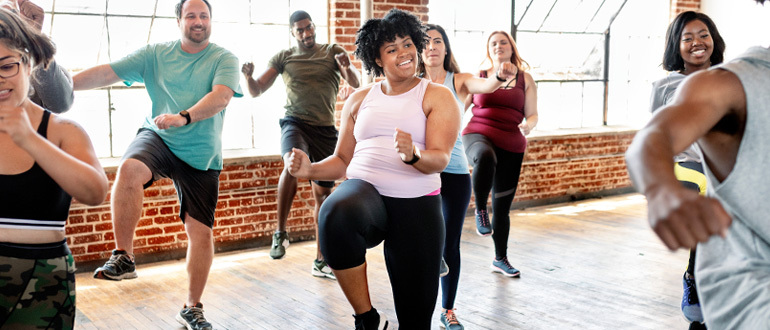 People exercising