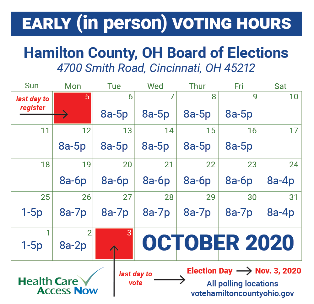 Hamilton County Early Voting Calender