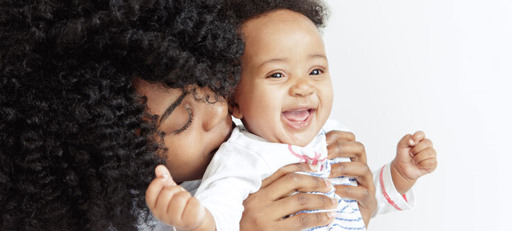 Woman holding baby