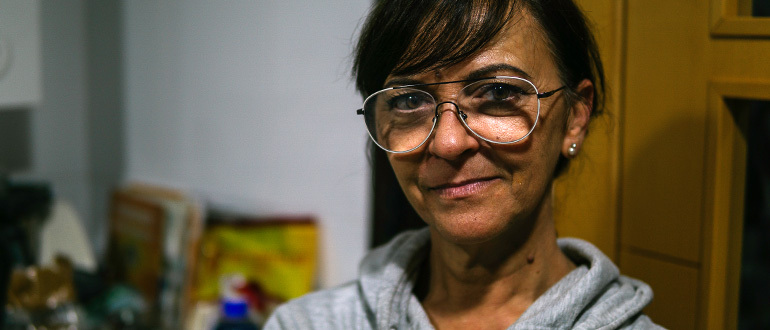 Woman looking at the camera