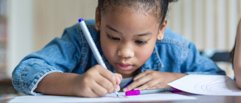 Child writing