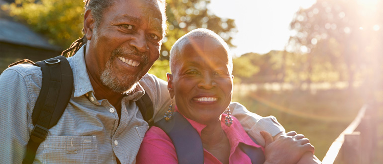 Man and woman hugging